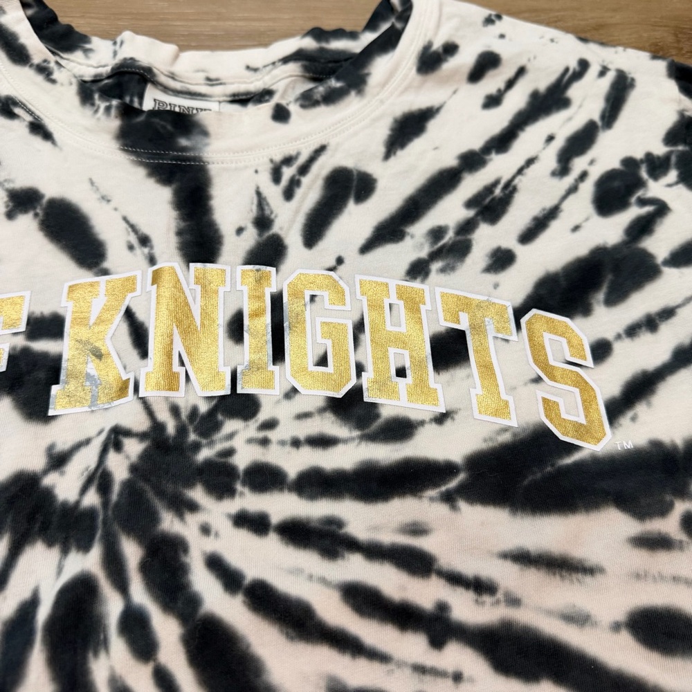 PINK Victoria's Secret Black and White Tie-Dye Tee UCF Knights - Picture 4 of 7